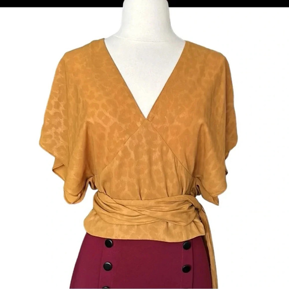 Anthropologie CURRENT AIR Mindy Dolman Kimono Sleeve Wrap Blouse Size XS NWOT - Picture 5 of 15